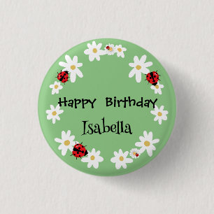 Schattige Polka dot Ladybug Daisy Flower Verjaarda Ronde Button 3,2 Cm