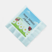 Schattige Polka dot Ladybug Daisy Flower Verjaarda Servet (Hoek)