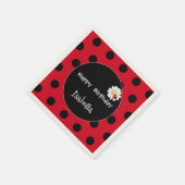 Schattige Polka dot Ladybug Daisy Flower Verjaarda Servet (Hoek)