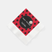 Schattige Polka dot Ladybug Daisy Flower Verjaarda Servet (Hoek)