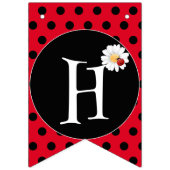 Schattige Polka dot Ladybug Daisy Flower Verjaarda Vlaggetjes (Tweede vlag)