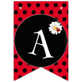 Schattige Polka dot Ladybug Daisy Flower Verjaarda Vlaggetjes (Derde vlag)