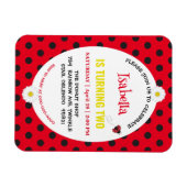 Schattige Polka dot Ladybug Daisy Kids Verjaardags Magneet (Horizontaal)