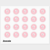 Schattige polka dot roze witte voeten Baby shower Ronde Sticker (Vel)