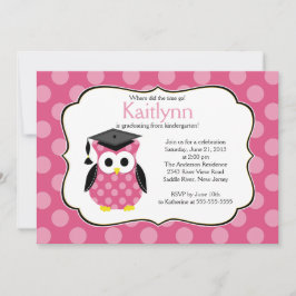 Schattige Polka dots Afstudeerder Uil Meisje Afstu Kaart