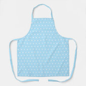 Schattige Polka Dots Licht Baby Blauw en Wit Schort (Voorkant)