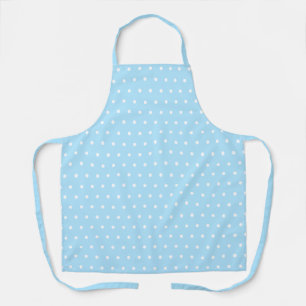 Schattige Polka Dots Licht Baby Blauw en Wit Schort