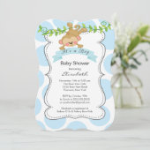 Schattige Polka Dots & Monkey boy Baby shower Kaart (Staand voorkant)
