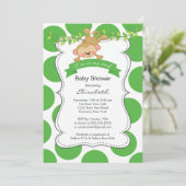 Schattige Polka Dots Monkey Genderneutraal Baby sh Kaart (Staand voorkant)