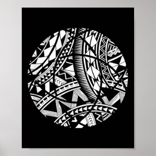 Schattige Polynesisch Tattoo Hawaiian Tribal Samoa Poster