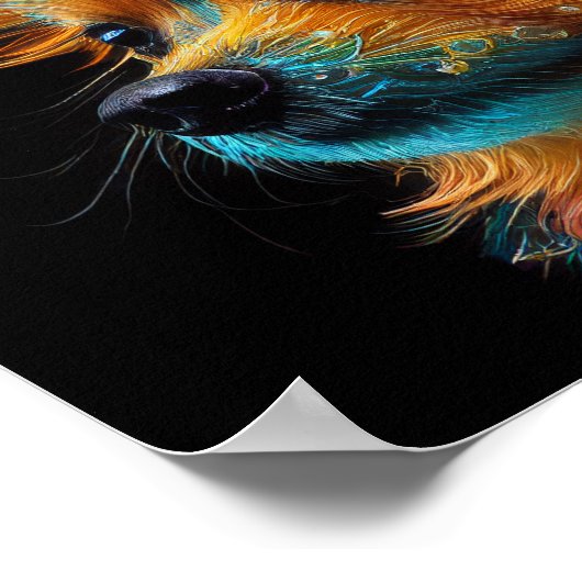 Schattige Pomchi poster met persoonlijkheid (Hoek)