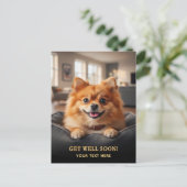 Schattige Pomeranian Beterschap Briefkaart (Staand voorkant)