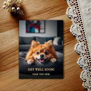 Schattige Pomeranian Beterschap Briefkaart