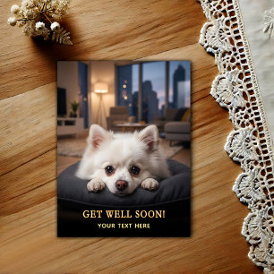 Schattige Pomeranian Beterschap Briefkaart