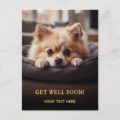 Schattige Pomeranian Beterschap Briefkaart (Voorkant)