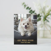 Schattige Pomeranian Beterschap Briefkaart (Staand voorkant)