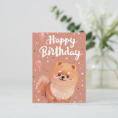 Schattige Pomeranian Gefeliciteerd  Briefkaart (Staand voorkant)