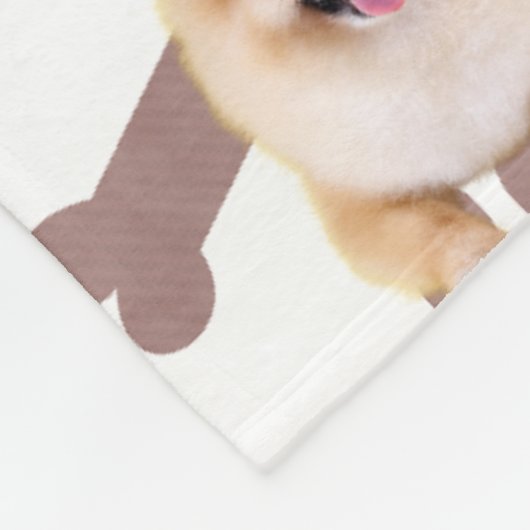 Schattige Pomeranian & Paw Print Design – Pet Love Fleece Deken (Hoek)
