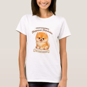 Schattige Pomeranian Professionele Geluksverspreid T-shirt