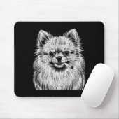 Schattige Pomeranian Rokkende Meme Hond Muismat (Met muis)