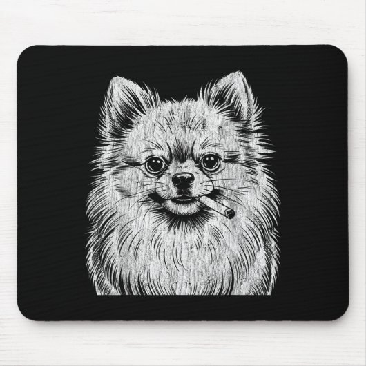 Schattige Pomeranian Rokkende Meme Hond Muismat (Voorkant)