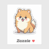 Schattige Pommerse, Bubble Kawaii Charm, Klein Sticker (Vel)