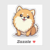 Schattige Pommerse Delight, Kawaii-stijl, klein Sticker (Vel)