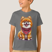 Schattige Pommerse hond T-shirt (Voorkant)