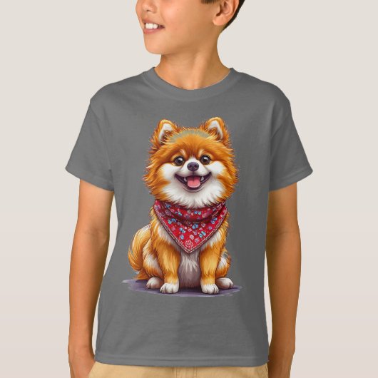 Schattige Pommerse hond T-shirt (Voorkant)