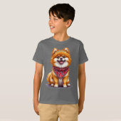 Schattige Pommerse hond T-shirt (Voorkant volledig)