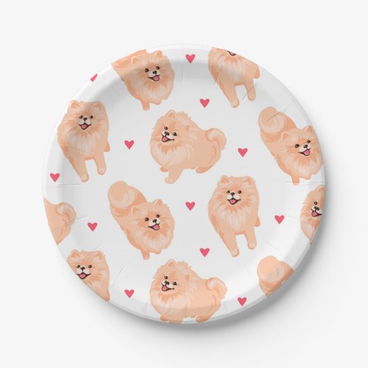 Schattige Pommerse hondenfeest Papieren Bordje (Voorkant)