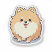 Schattige Pommerse, Kawaii Bubble Charm, Klein Sticker (Voorkant)