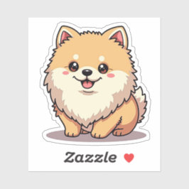 Schattige Pommerse, Kawaii charme, klein Sticker