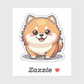 Schattige Pommerse, Kawaii schattigheid, klein Sticker (Vel)