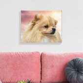 Schattige Pommerse Waterverf Olieverfschilderij Canvas Afdruk (Insitu (Woonkamer))