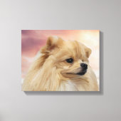 Schattige Pommerse Waterverf Olieverfschilderij Canvas Afdruk (Voorkant)