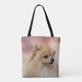 Schattige Pommerse Waterverf Olieverfschilderij Tote Bag (Achterkant)