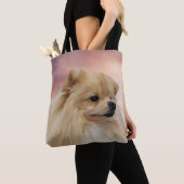 Schattige Pommerse Waterverf Olieverfschilderij Tote Bag (Dichtbij)