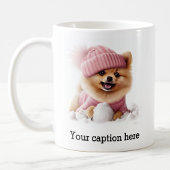 Schattige Pommerse winterspeeltijd Koffiemok