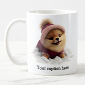 Schattige Pommerse winterspeeltijd Koffiemok