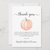 Schattige pompoen Baby shower Bedankkaart (Voorkant)