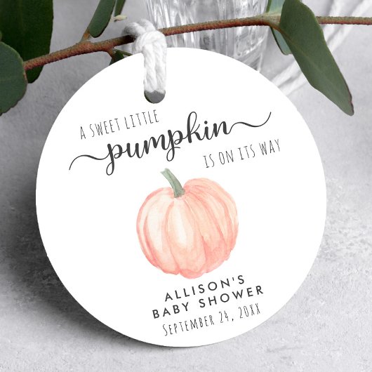 Schattige pompoen Baby shower dank u Bedankjes Labels