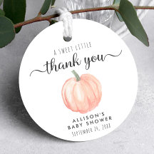 Schattige pompoen Baby shower dank u
