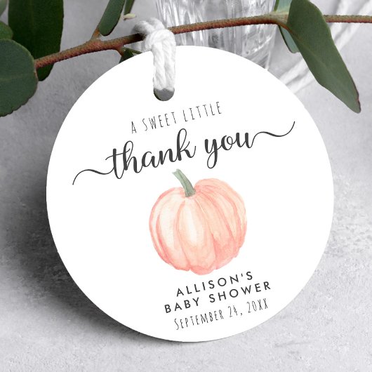 Schattige pompoen Baby shower dank u Bedankjes Labels