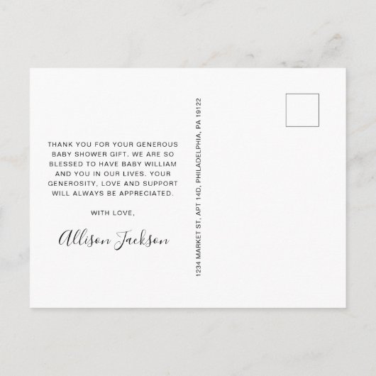 Schattige pompoen Baby shower dank u Briefkaart (Achterkant)