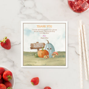 Schattige Pompoen Baby shower Dank u kaarten Servet