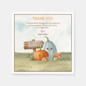 Schattige Pompoen Baby shower Dank u kaarten Servet (Voorkant)