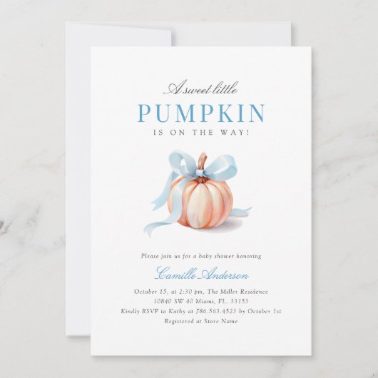 Schattige pompoen Baby shower Kaart (Voorkant)