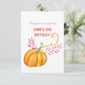 Schattige Pompoen Baby Verjaardag  Kaart (Staand voorkant)