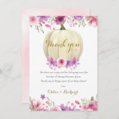 Schattige Pompoen Bloem Roze Baby Shower Gedicht B Bedankkaart (Voorkant / Achterkant)